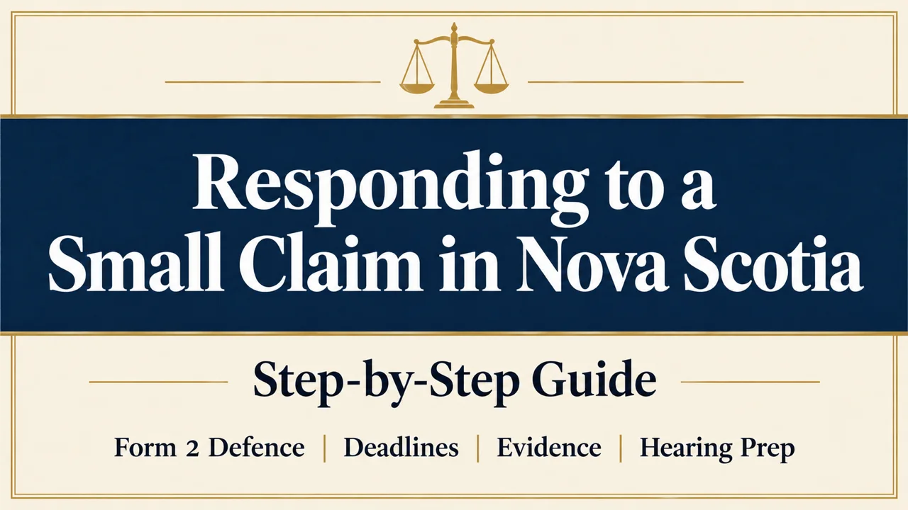Nova Scotia Small Claims Defence — Respond Before Your 20-Day Deadline