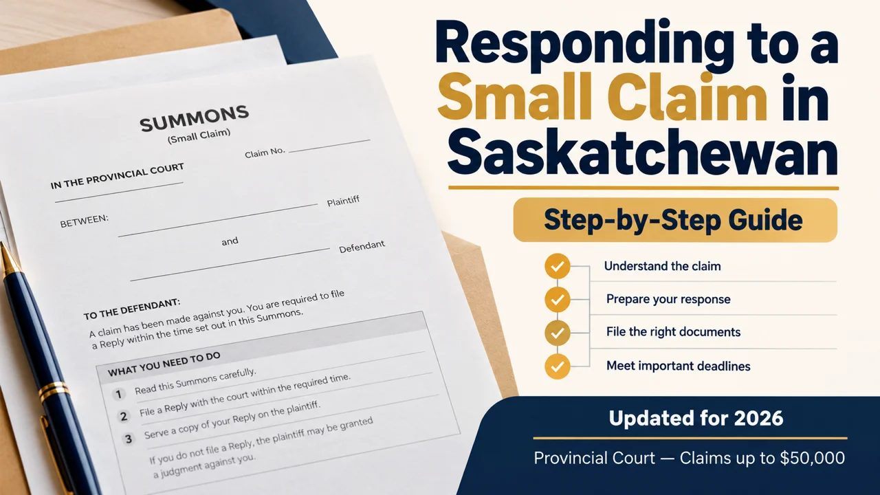 Saskatchewan Small Claims Response — Your Deadline Is Ticking