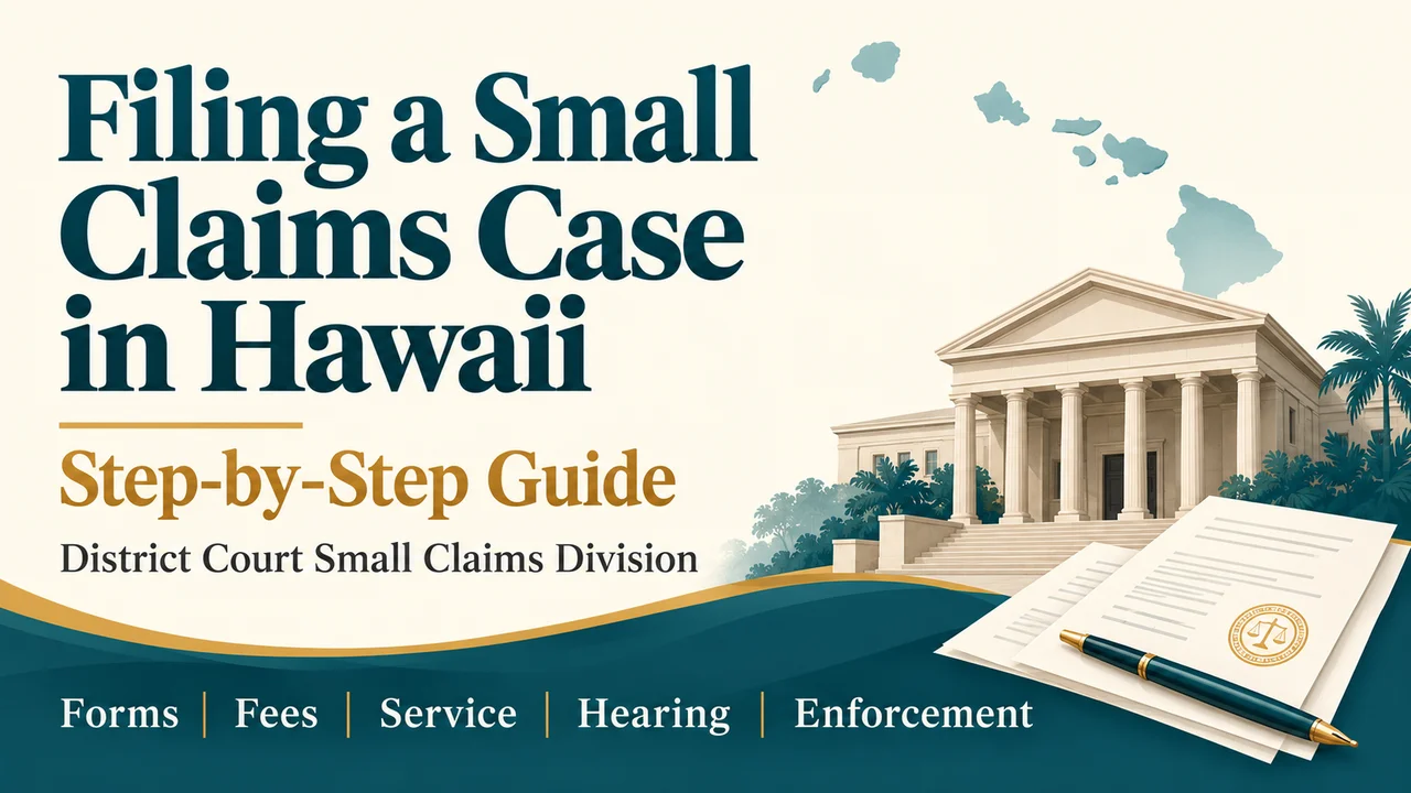 Hawaii Small Claims Filing Guide — Forms, Fees, Service and Hearing Steps