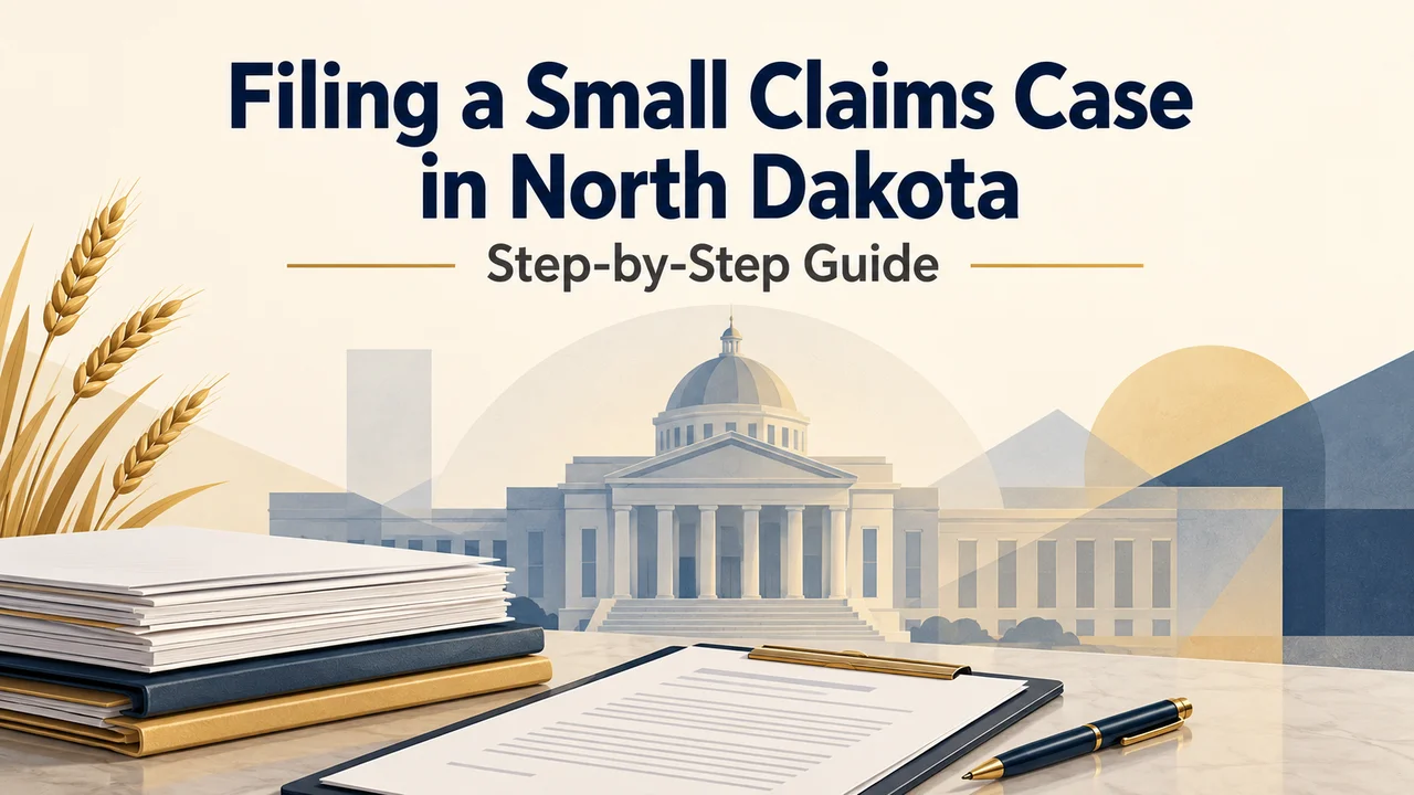 North Dakota Small Claims Filing — Demand to Hearing in Order