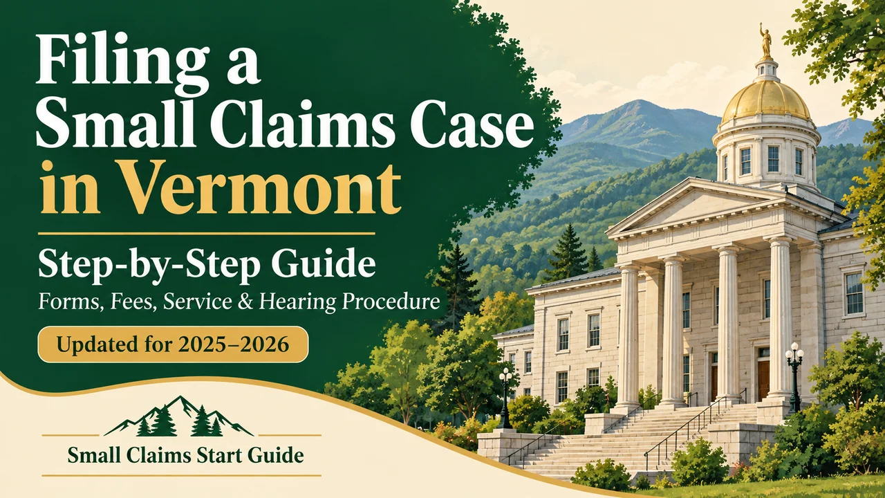 Vermont Small Claims Filing Guide — Forms, Fees and Service Steps